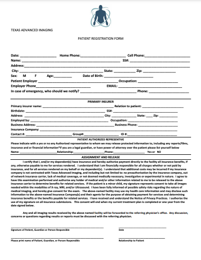 TX Patient Registration