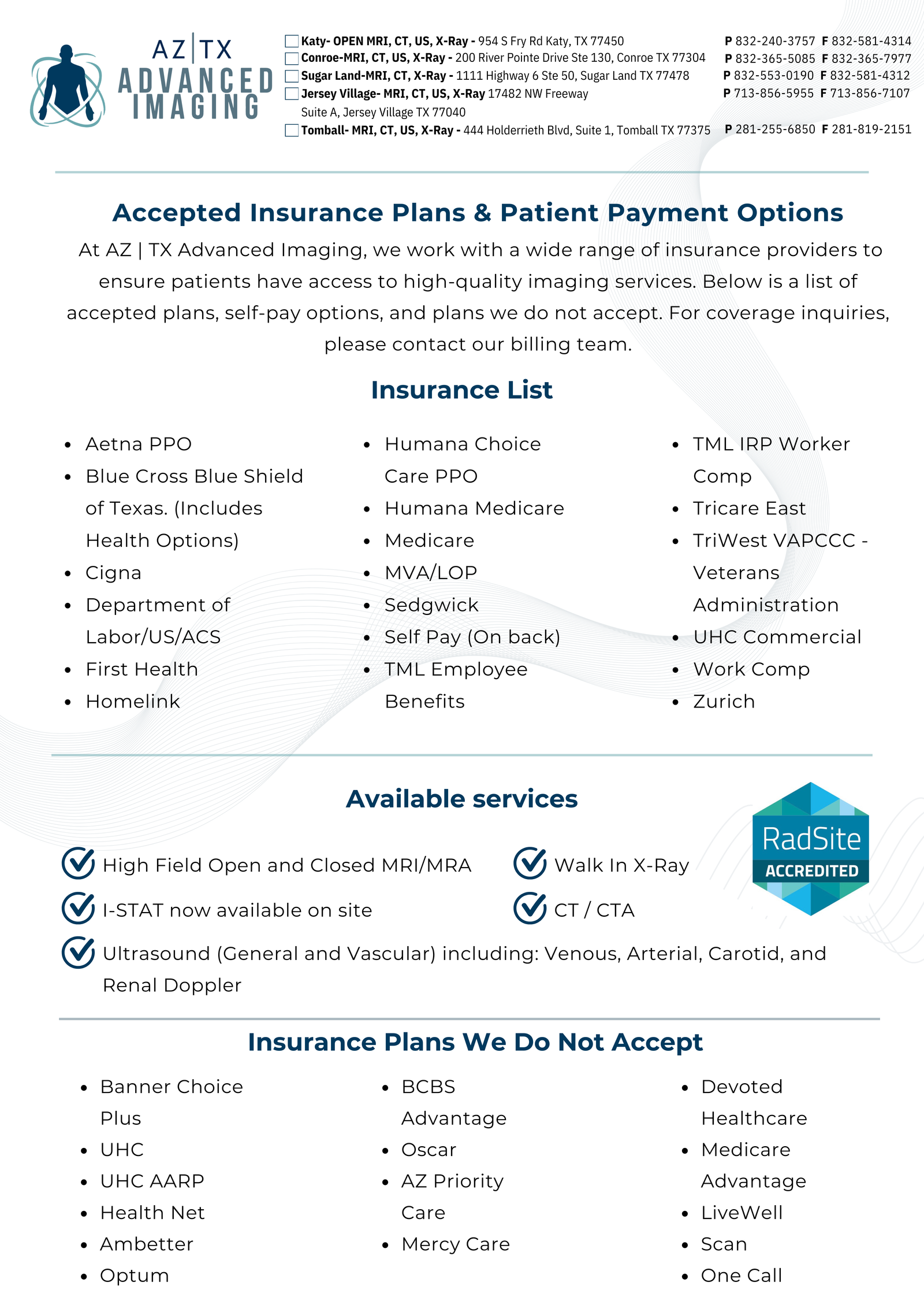 TX Insurance List Front